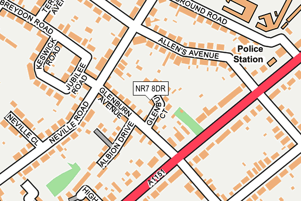 NR7 8DR map - OS OpenMap – Local (Ordnance Survey)