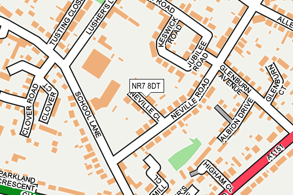 NR7 8DT map - OS OpenMap – Local (Ordnance Survey)