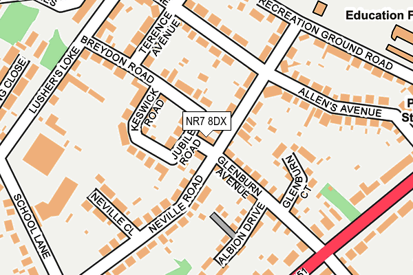 NR7 8DX map - OS OpenMap – Local (Ordnance Survey)