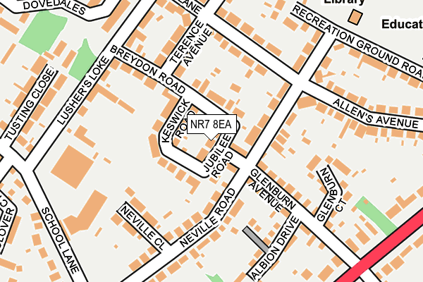 NR7 8EA map - OS OpenMap – Local (Ordnance Survey)