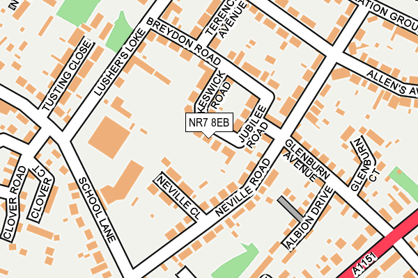 NR7 8EB map - OS OpenMap – Local (Ordnance Survey)