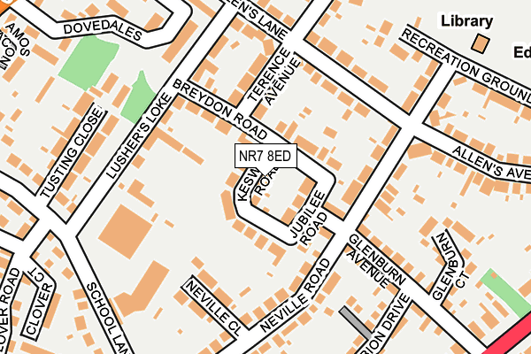 NR7 8ED map - OS OpenMap – Local (Ordnance Survey)