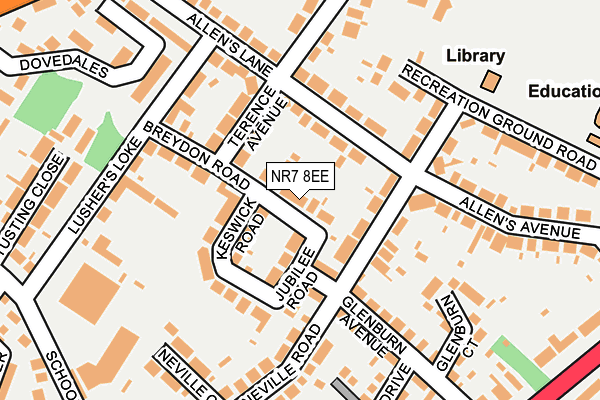 NR7 8EE map - OS OpenMap – Local (Ordnance Survey)