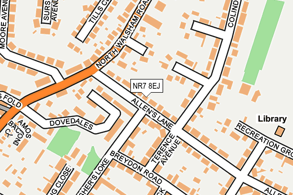 NR7 8EJ map - OS OpenMap – Local (Ordnance Survey)