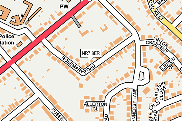 NR7 8ER map - OS OpenMap – Local (Ordnance Survey)