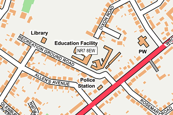 NR7 8EW map - OS OpenMap – Local (Ordnance Survey)