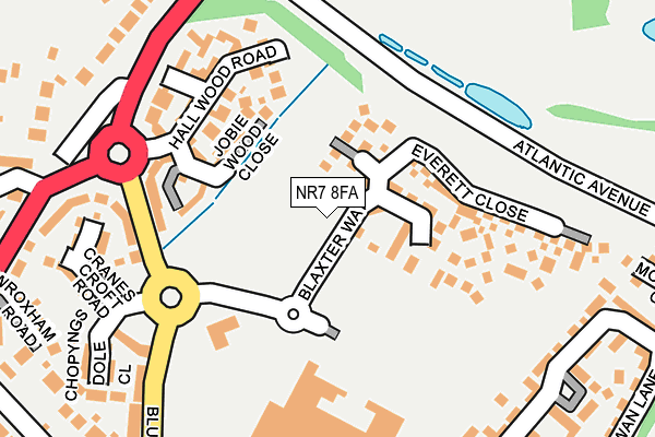 NR7 8FA map - OS OpenMap – Local (Ordnance Survey)