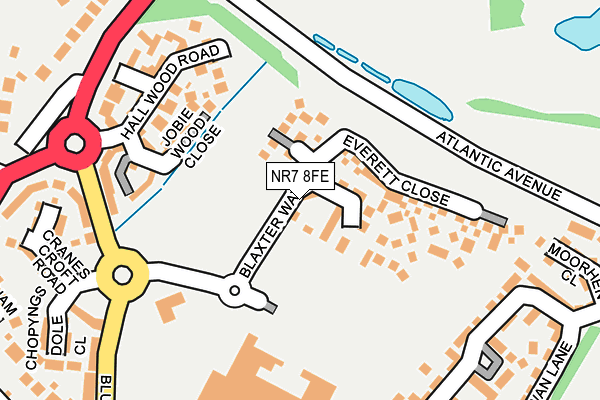 NR7 8FE map - OS OpenMap – Local (Ordnance Survey)