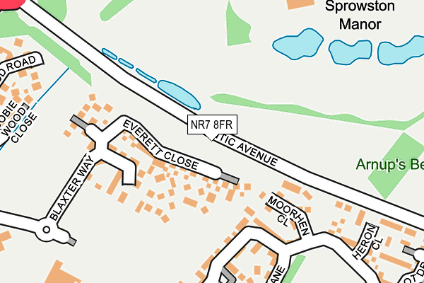 NR7 8FR map - OS OpenMap – Local (Ordnance Survey)