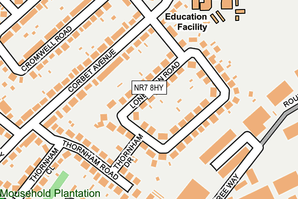 NR7 8HY map - OS OpenMap – Local (Ordnance Survey)