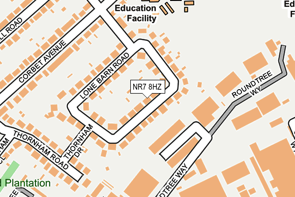 NR7 8HZ map - OS OpenMap – Local (Ordnance Survey)