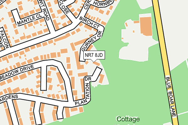 NR7 8JD map - OS OpenMap – Local (Ordnance Survey)