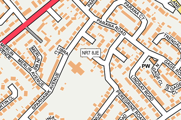 NR7 8JE map - OS OpenMap – Local (Ordnance Survey)