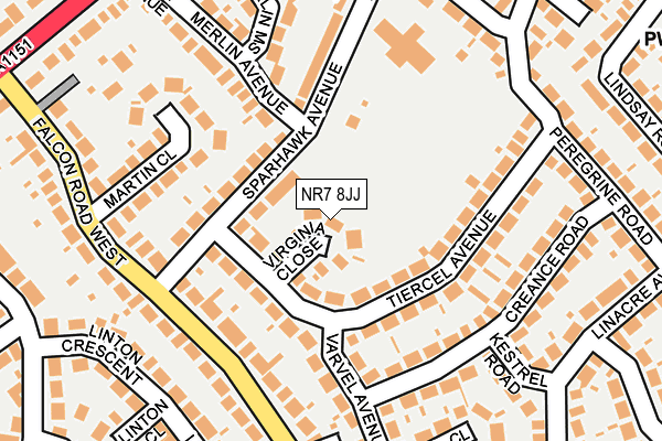 NR7 8JJ map - OS OpenMap – Local (Ordnance Survey)