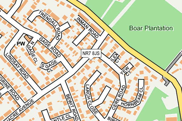 NR7 8JS map - OS OpenMap – Local (Ordnance Survey)