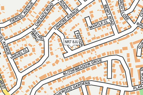 NR7 8JU map - OS OpenMap – Local (Ordnance Survey)