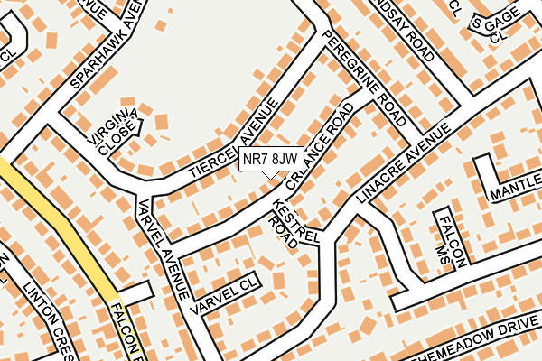 NR7 8JW map - OS OpenMap – Local (Ordnance Survey)