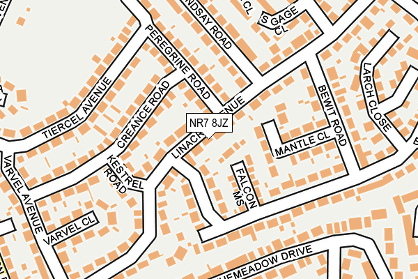 NR7 8JZ map - OS OpenMap – Local (Ordnance Survey)