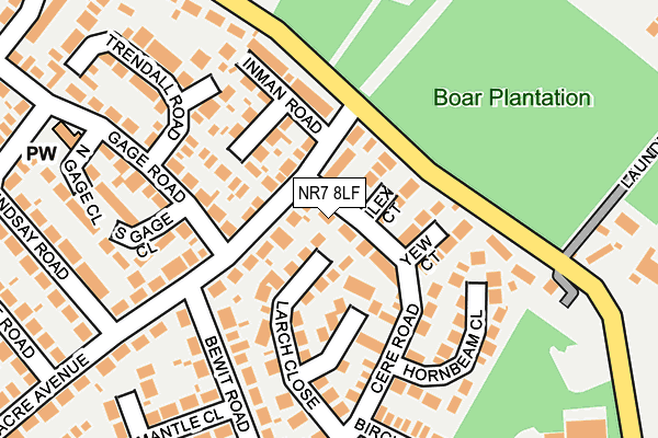 NR7 8LF map - OS OpenMap – Local (Ordnance Survey)