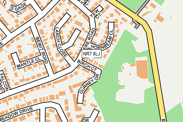 NR7 8LJ map - OS OpenMap – Local (Ordnance Survey)