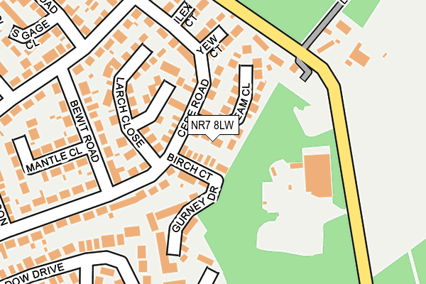 NR7 8LW map - OS OpenMap – Local (Ordnance Survey)