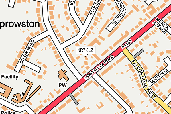 NR7 8LZ map - OS OpenMap – Local (Ordnance Survey)