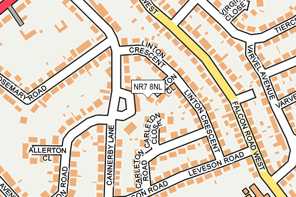 NR7 8NL map - OS OpenMap – Local (Ordnance Survey)