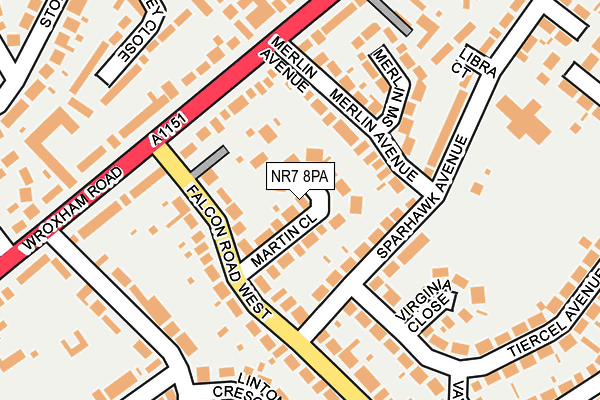 NR7 8PA map - OS OpenMap – Local (Ordnance Survey)