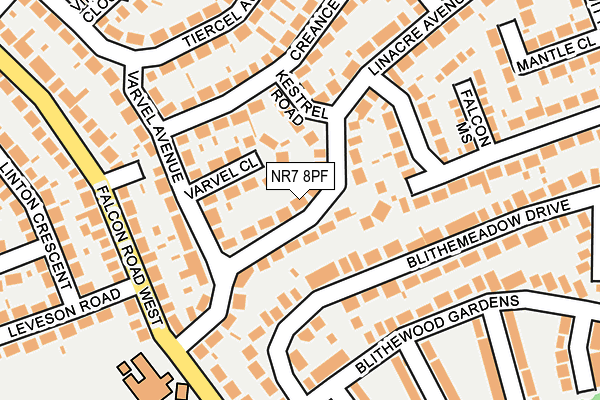 NR7 8PF map - OS OpenMap – Local (Ordnance Survey)