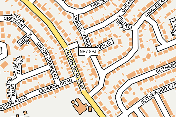 NR7 8PJ map - OS OpenMap – Local (Ordnance Survey)