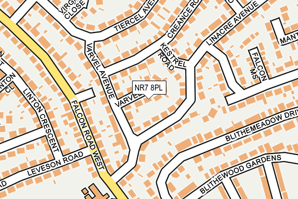 NR7 8PL map - OS OpenMap – Local (Ordnance Survey)