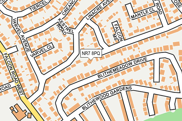 NR7 8PQ map - OS OpenMap – Local (Ordnance Survey)