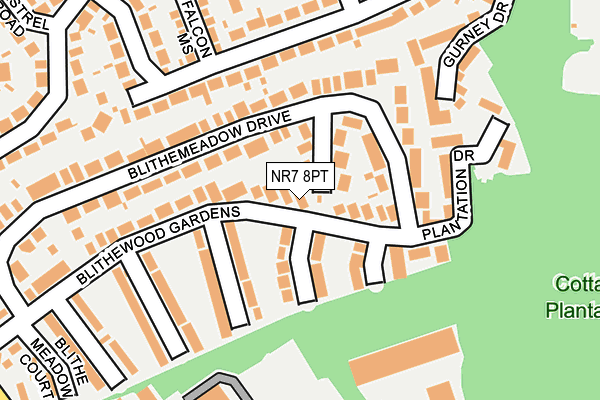 NR7 8PT map - OS OpenMap – Local (Ordnance Survey)