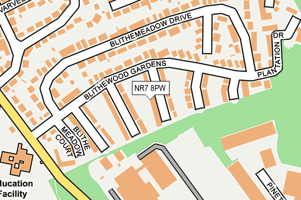 NR7 8PW map - OS OpenMap – Local (Ordnance Survey)