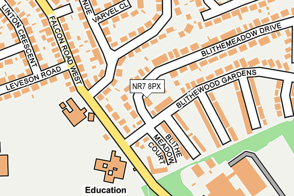 NR7 8PX map - OS OpenMap – Local (Ordnance Survey)