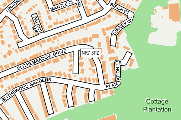 NR7 8PZ map - OS OpenMap – Local (Ordnance Survey)