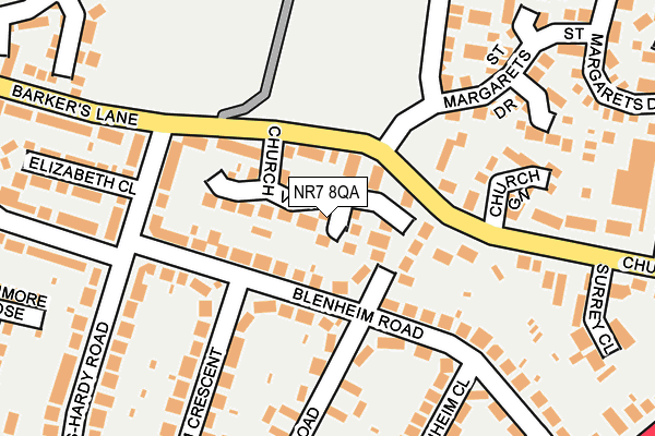 NR7 8QA map - OS OpenMap – Local (Ordnance Survey)