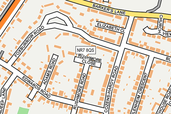 NR7 8QS map - OS OpenMap – Local (Ordnance Survey)
