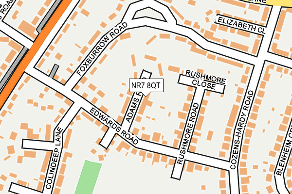 NR7 8QT map - OS OpenMap – Local (Ordnance Survey)