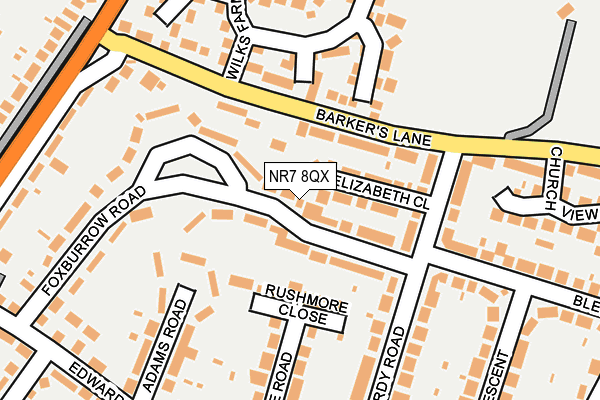NR7 8QX map - OS OpenMap – Local (Ordnance Survey)