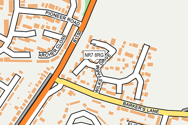 NR7 8RG map - OS OpenMap – Local (Ordnance Survey)