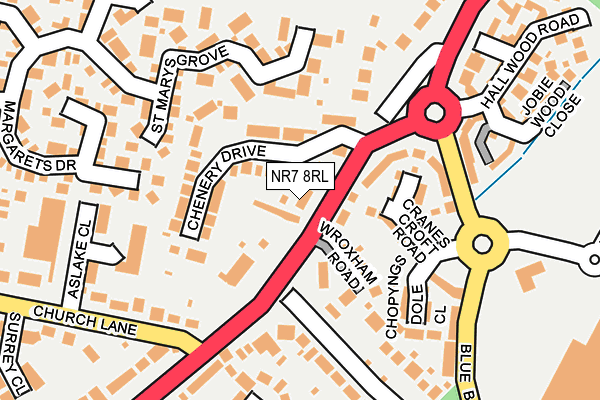 NR7 8RL map - OS OpenMap – Local (Ordnance Survey)