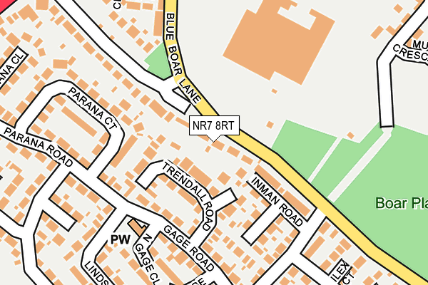 NR7 8RT map - OS OpenMap – Local (Ordnance Survey)