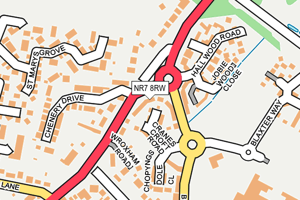 NR7 8RW map - OS OpenMap – Local (Ordnance Survey)