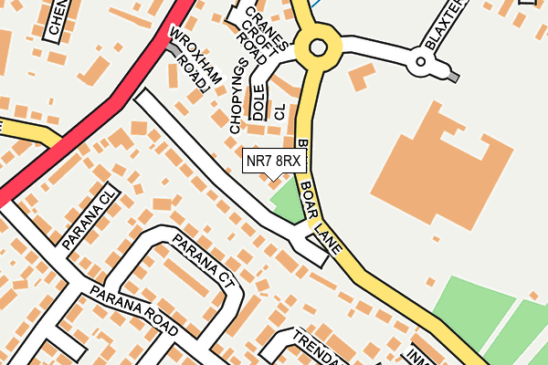 NR7 8RX map - OS OpenMap – Local (Ordnance Survey)