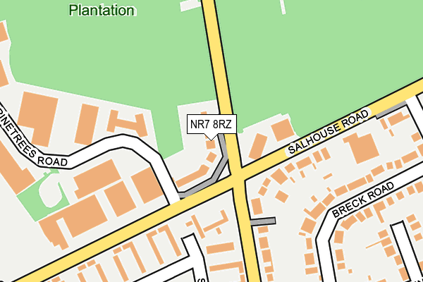 NR7 8RZ map - OS OpenMap – Local (Ordnance Survey)