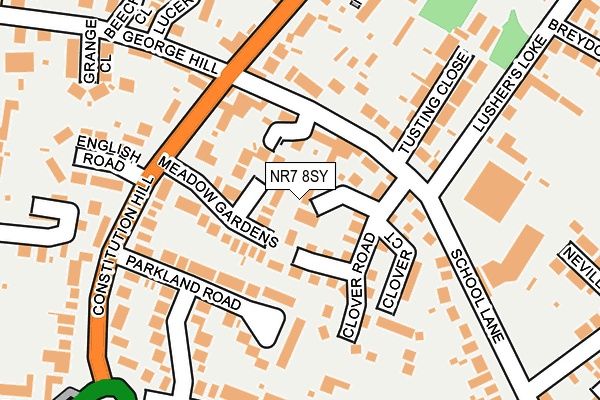 NR7 8SY map - OS OpenMap – Local (Ordnance Survey)