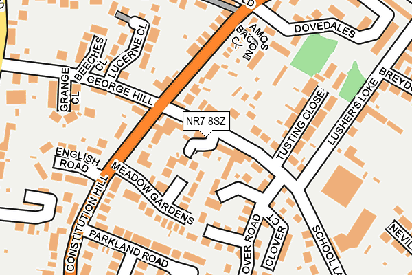 NR7 8SZ map - OS OpenMap – Local (Ordnance Survey)
