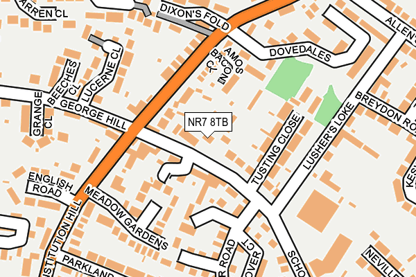 NR7 8TB map - OS OpenMap – Local (Ordnance Survey)
