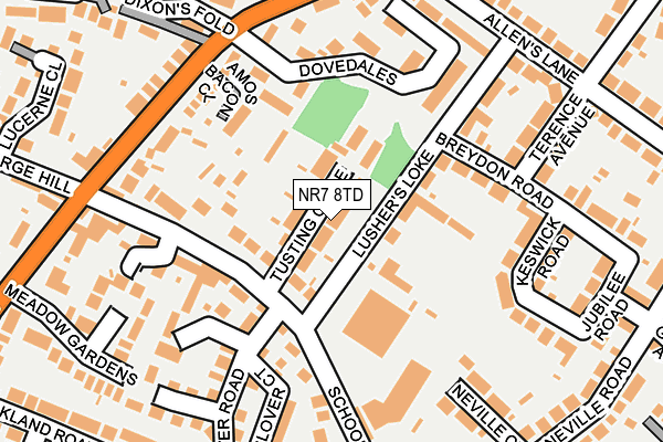 NR7 8TD map - OS OpenMap – Local (Ordnance Survey)